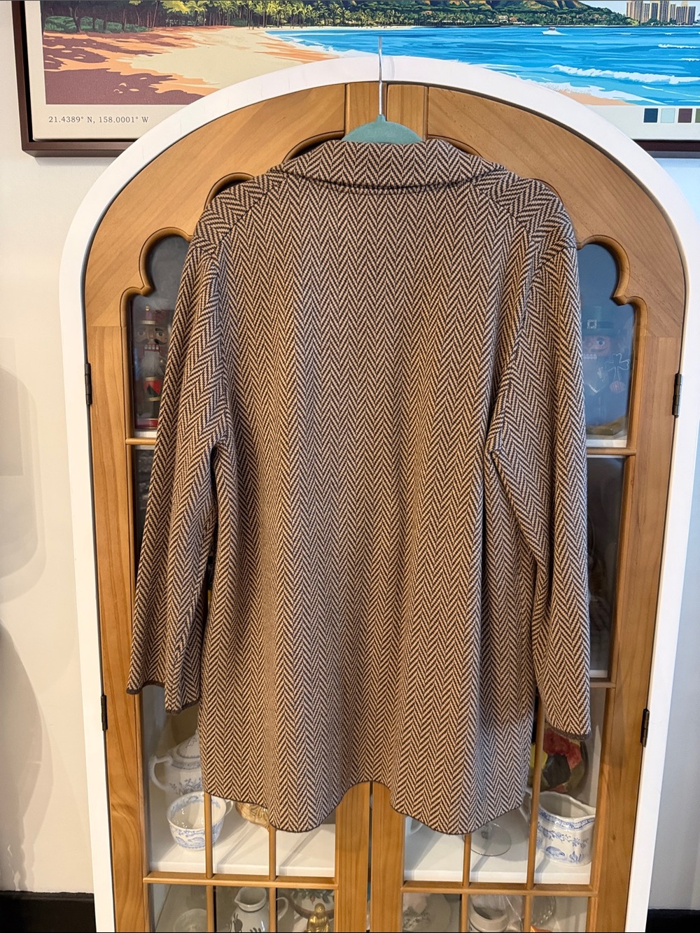 J. Crew Brown Herringbone Open Blazer Jacket - Picture 3 of 3